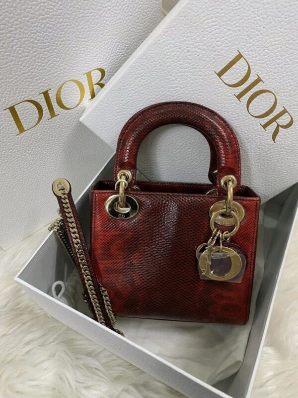 Christian Dior Lady Dior Mini Handbag Lizard