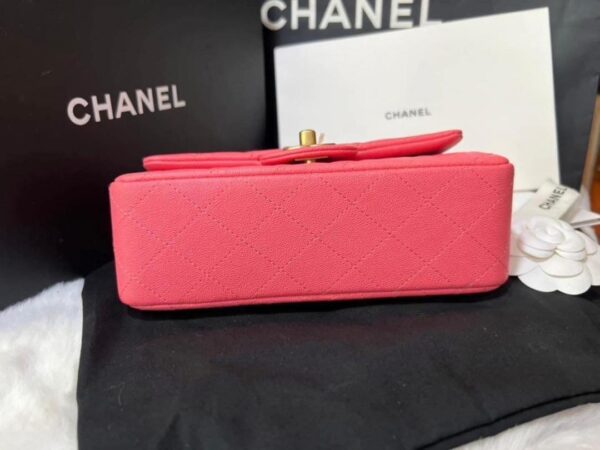 Chanel bag mini top handle in pink caviar GHW - Image 6