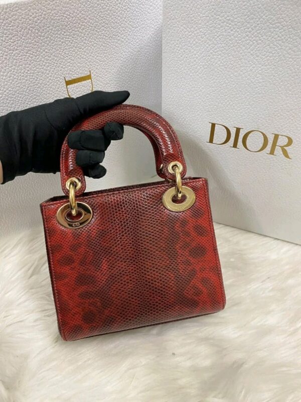 Christian Dior Lady Dior Mini Handbag Lizard - Image 4