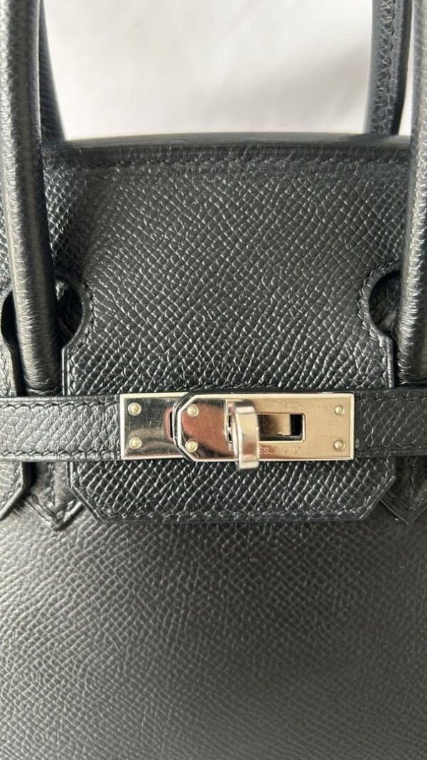 Birkin 25 B25 Noir Black Epsom Leather PHW stamp K Square - Image 10