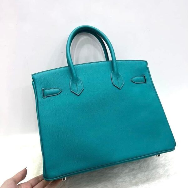 Birkin 30 B30 Blue Bleu Paon Epsom Leather PHW stamp X - Image 2