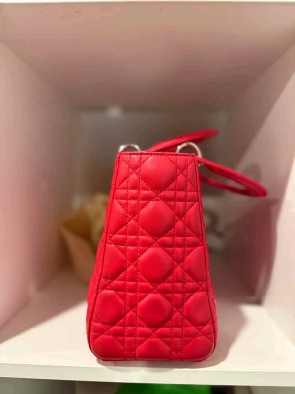 Lambskin Cannage Medium Lady Dior Red - Image 3