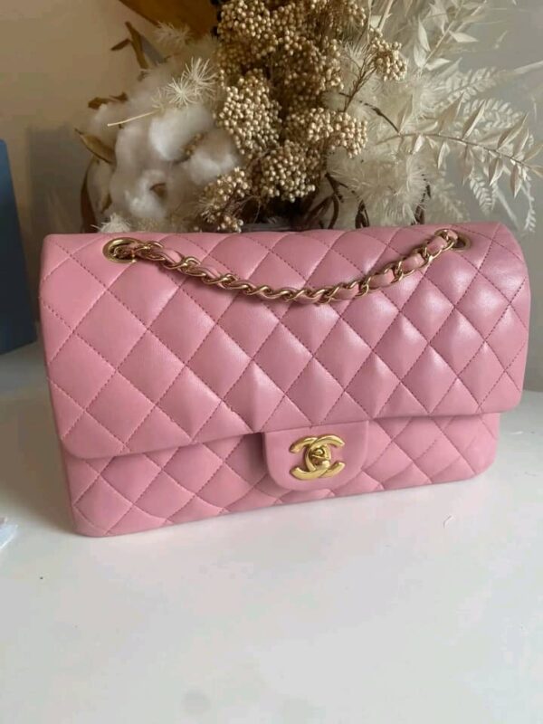 Vintage Chanel Pink Quilted Lambskin Classic Flap Medium GHW.