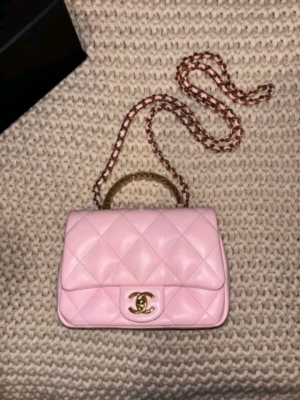 Chanel Petal Pink Mini Top Handle Bag - Image 3