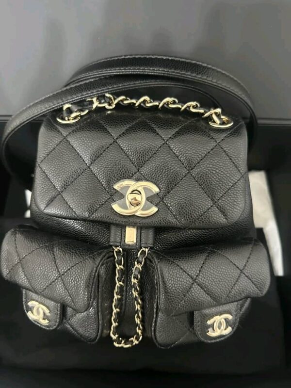 Chanel Mini Duma Backpack Caviar in Black 24A